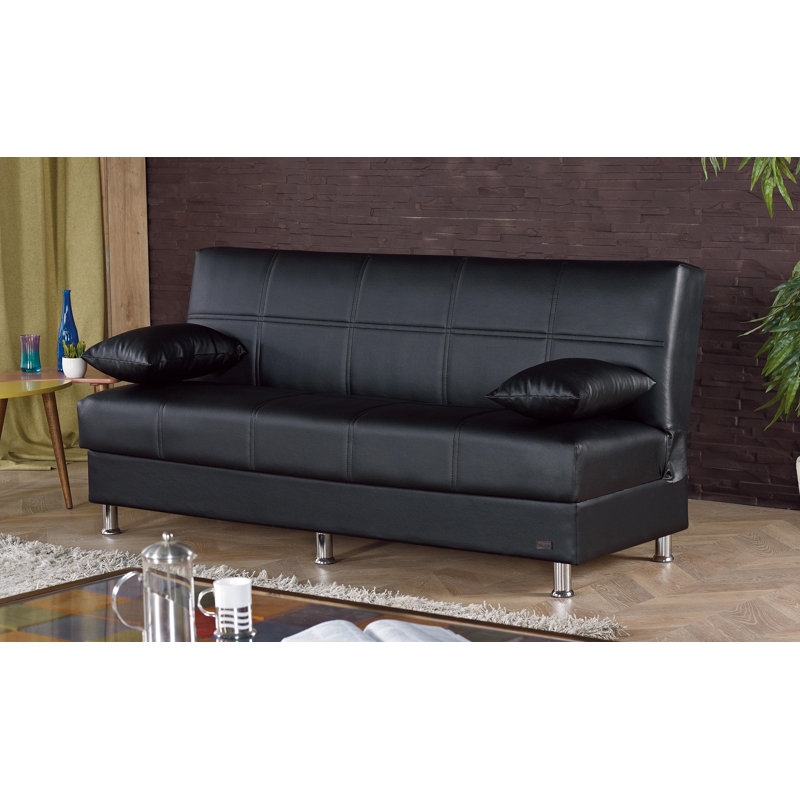 Latitude Run® Dandenong 75'' Wide Faux Leather Convertible Sofa with